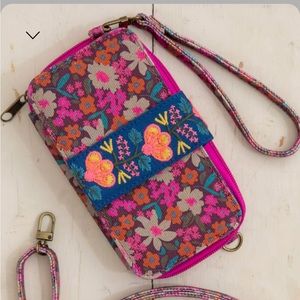 NATURAL LIFE Floral Clutch in Pink and Blue